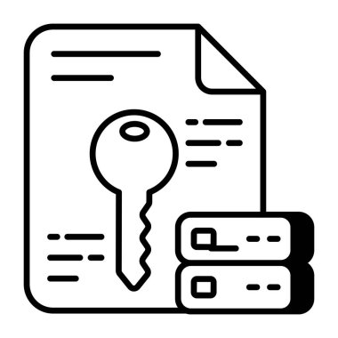 Anahtar belgenin kavramsal doğrusal tasarım simgesi 