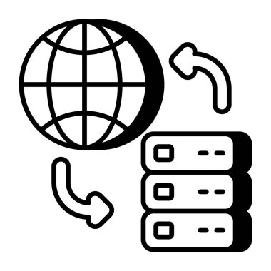 Küresel sunucu aktarımının simge tasarımı 