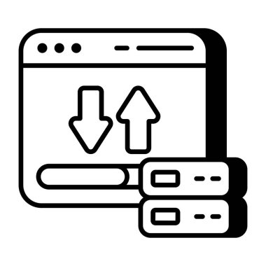 Web senkronizasyonunun kavramsal doğrusal tasarım simgesi 