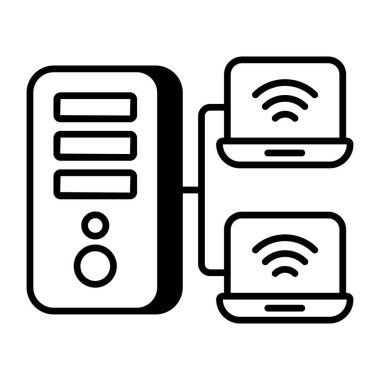 Premium download icon of connected laptop 