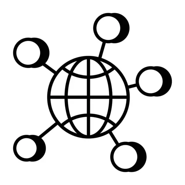 Unik Designikon För Globalt Nätverk — Stock vektor