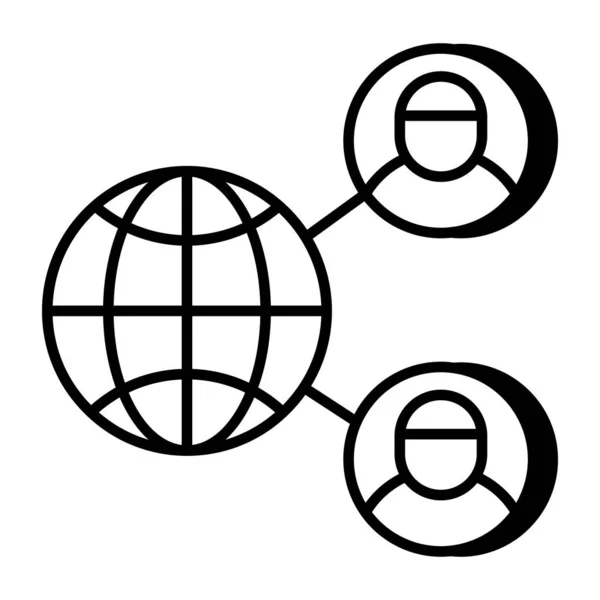 Иконка Линейного Дизайна Глобальных Профилей — стоковый вектор