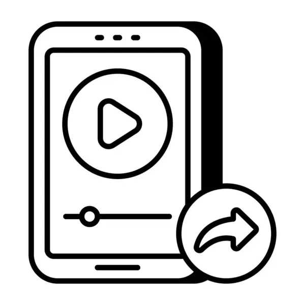 Mobil Video Aktarımının Modern Tasarım Simgesi — Stok Vektör
