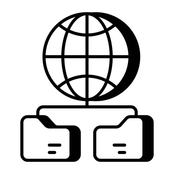 Nowoczesny Design Ikony Folderów Globalnych — Wektor stockowy