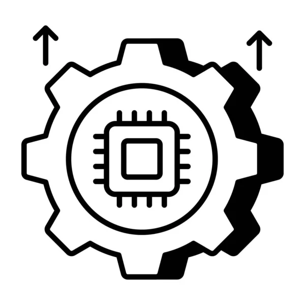 Unique Design Icon Chip Setting — Stock Vector