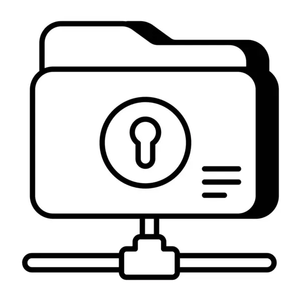 Premium Download Icon Folder Security — стоковый вектор