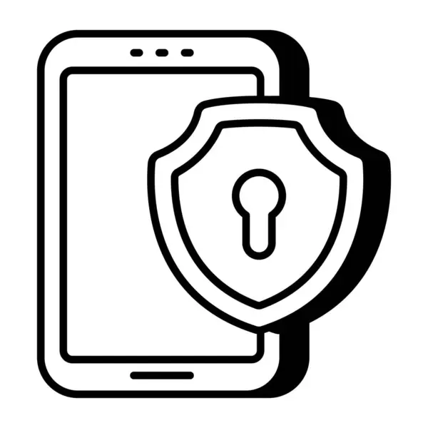 Conceptual Linear Design Icon Mobile Security — Image vectorielle