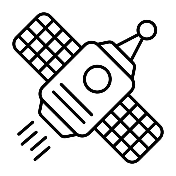 衛星皿の直線的なデザインのアイコン — ストックベクタ