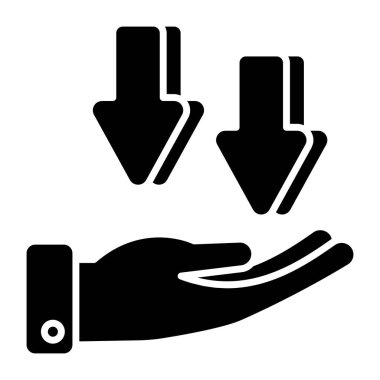 Aşağı doğru okların mükemmel tasarım simgesi