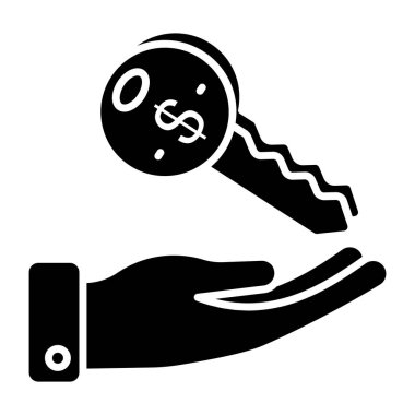 Finansal anahtarın modern tasarım simgesi