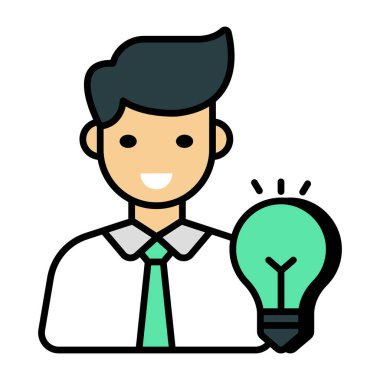 Yaratıcı insanın düzenlenebilir tasarım simgesi.