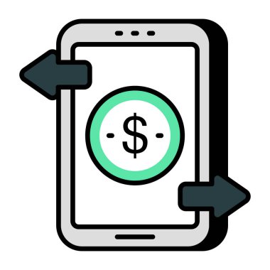 Taşınabilir para transferinin simge tasarımı 