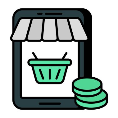 Mobil alışverişin modern tasarım simgesi