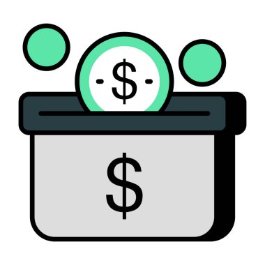 Bağışın kavramsal düz tasarım simgesi 