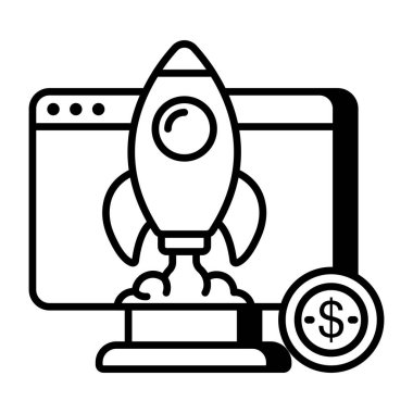 Web sitesi açılışının eşsiz bir tasarım simgesi 