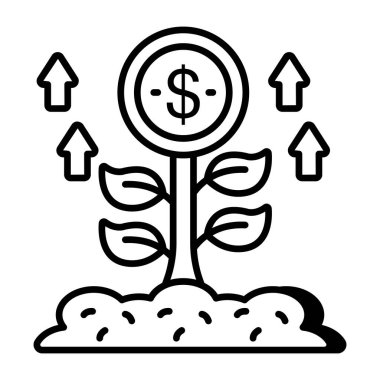 Dolar bitkisinin düzenlenebilir tasarım simgesi