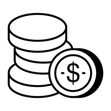 Dolar paralarının düzenlenebilir tasarım simgesi 