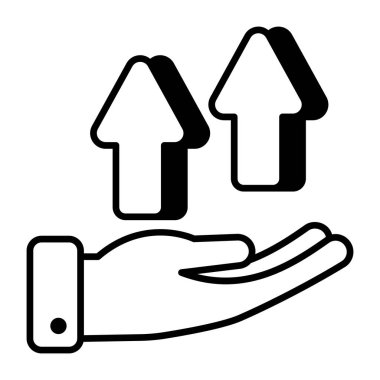 Yukarı doğru okların mükemmel tasarım simgesi