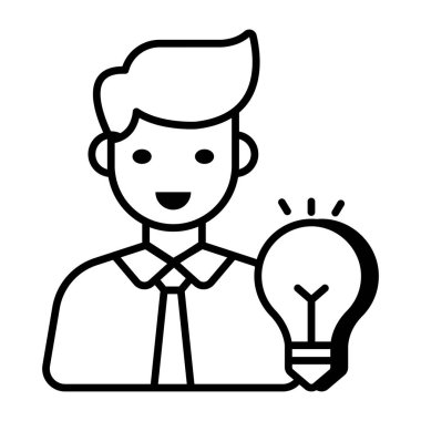 Yaratıcı insanın düzenlenebilir tasarım simgesi.