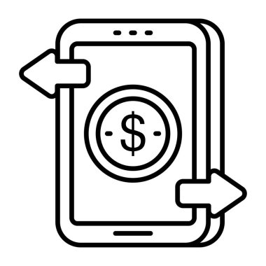 Taşınabilir para transferinin simge tasarımı 