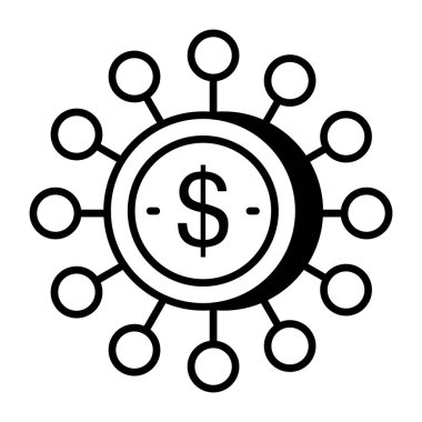 Finansal ağın düz tasarım simgesi 