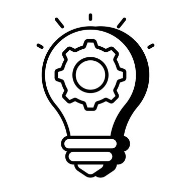 Fikir üretiminin düz tasarım simgesi