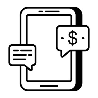 Mobil sohbetin eşsiz tasarım simgesi 