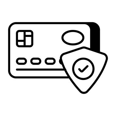 Güvenli kart ödemelerinin modern tasarım simgesi 
