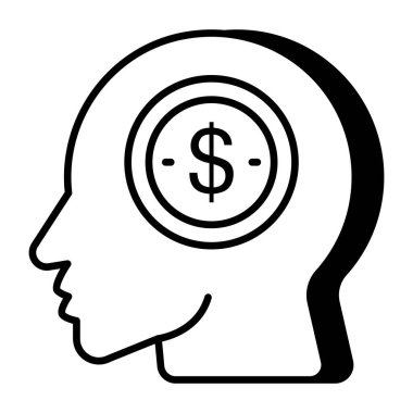 Dollar with human showcasing investor icon 