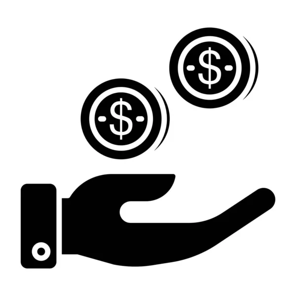 Εικονίδιο Χέρι Δίνοντας Χρήματα Επίπεδη Σχεδίαση — Διανυσματικό Αρχείο