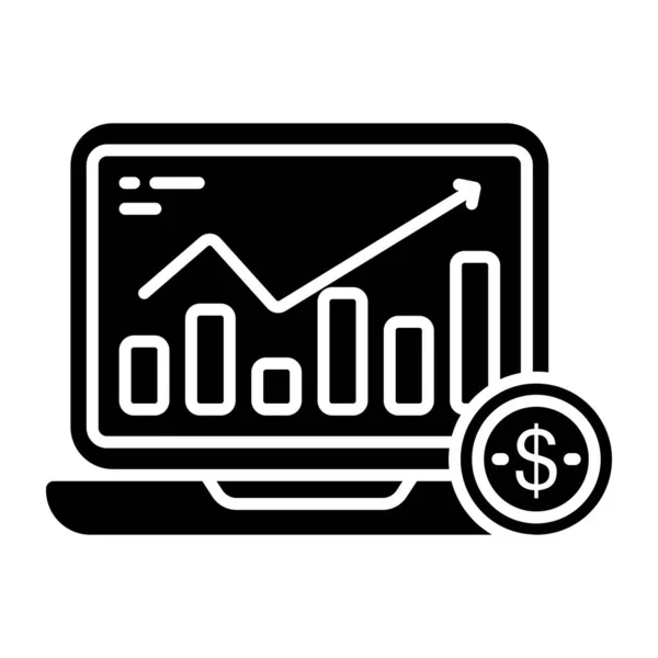 Ikona Plochého Návrhu Online Datové Analýzy — Stockový vektor