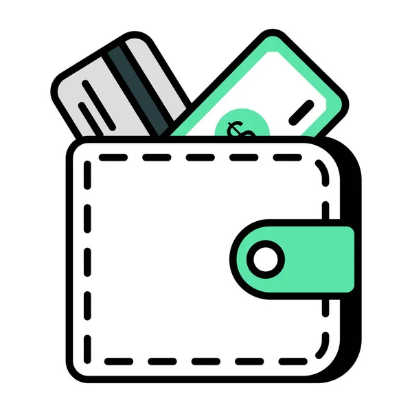 Ein Billfold Accessoire Symbol Vektor Design Der Brieftasche — Stockvektor