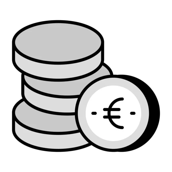Icona Design Modificabile Delle Monete Euro — Vettoriale Stock