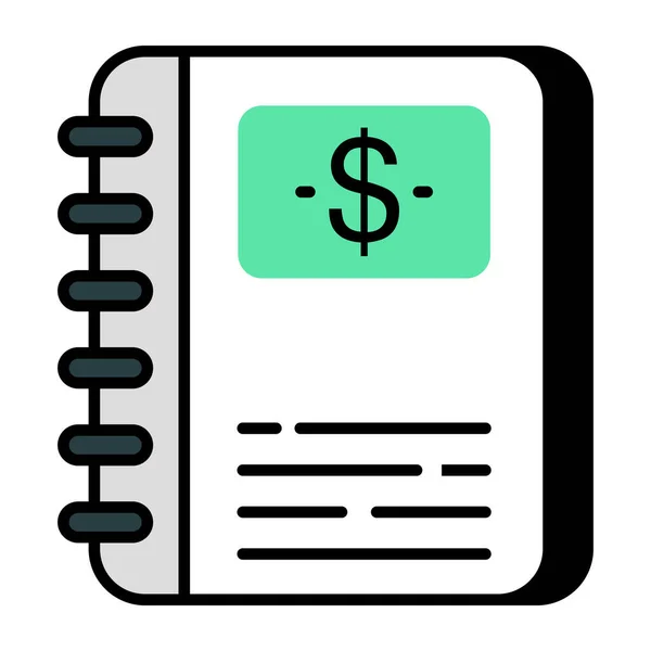 Jedinečná Ikona Návrhu Finančního Notebooku — Stockový vektor