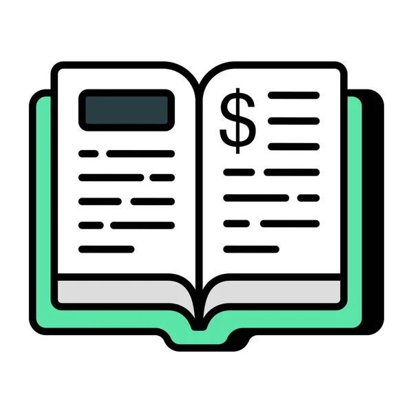 Edytowalna Ikona Projektu Książki Finansowej — Wektor stockowy