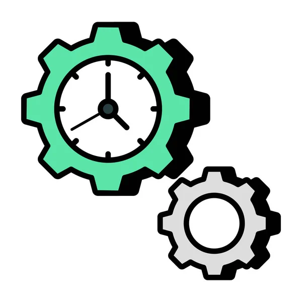 Векторное Проектирование Управления Временем Часы Внутри Шестерни — стоковый вектор