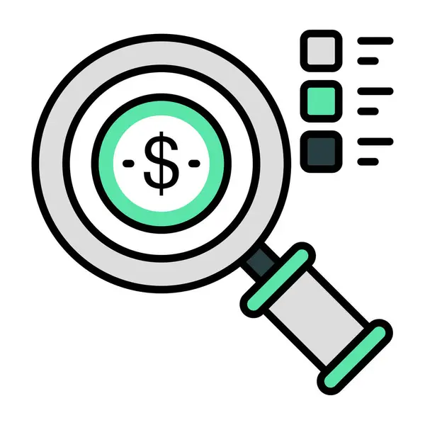 Editable Design Icon Search Dollar — Vettoriale Stock