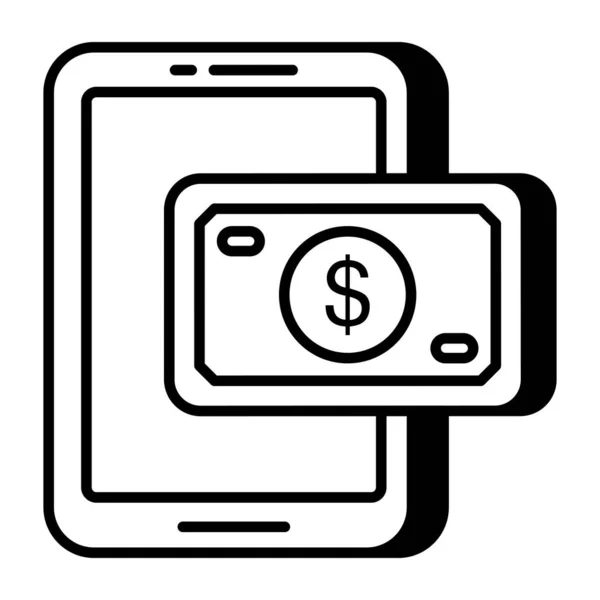 Een Icoon Ontwerp Van Mobiel Bankieren — Stockvector