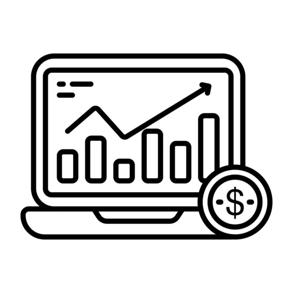 Ícone Design Plano Análise Dados Online —  Vetores de Stock