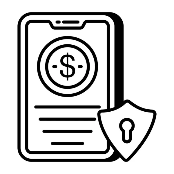Editierbare Design Ikone Für Sicheres Mobiles Banking — Stockvektor