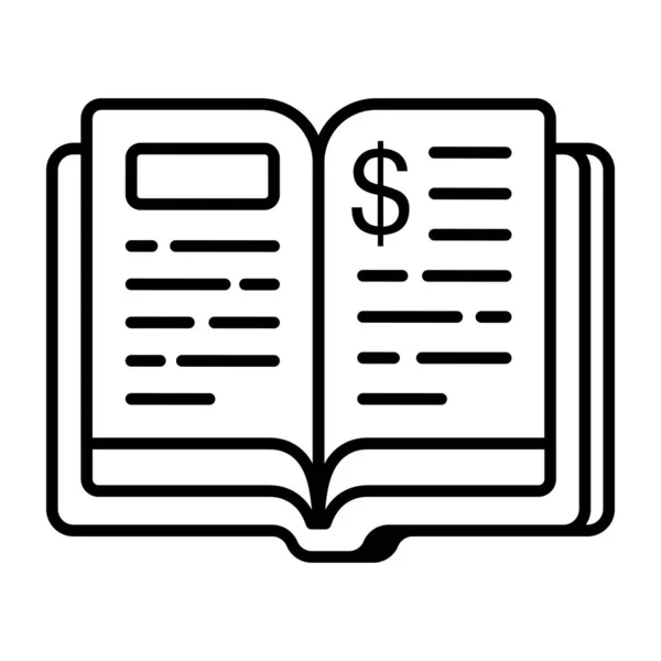 Upravitelná Ikona Návrhu Finanční Knihy — Stockový vektor