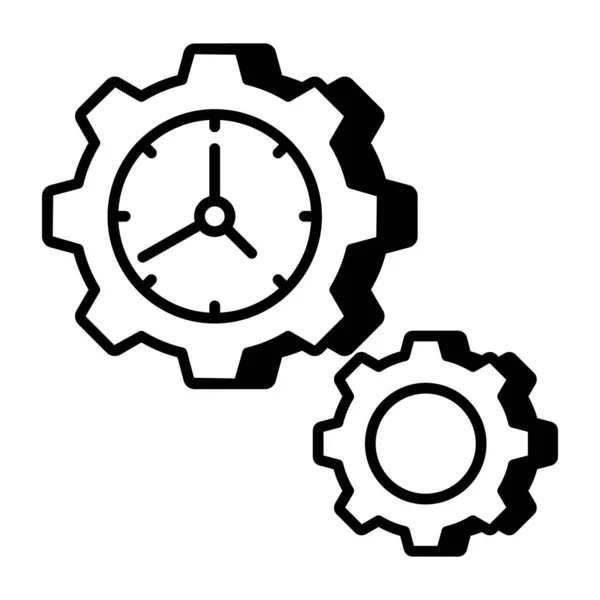 Vector Design Time Management Clock Gear — Stock Vector