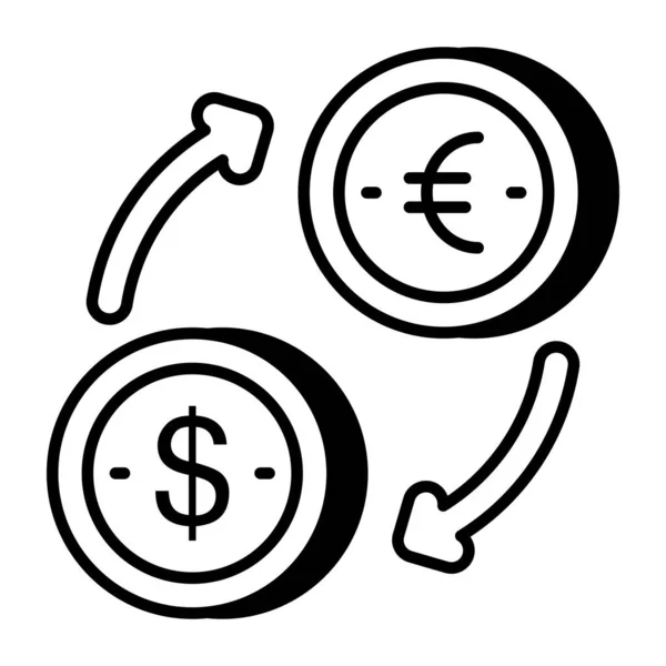 Conceptual Design Icon Dollar Euro — Stock Vector