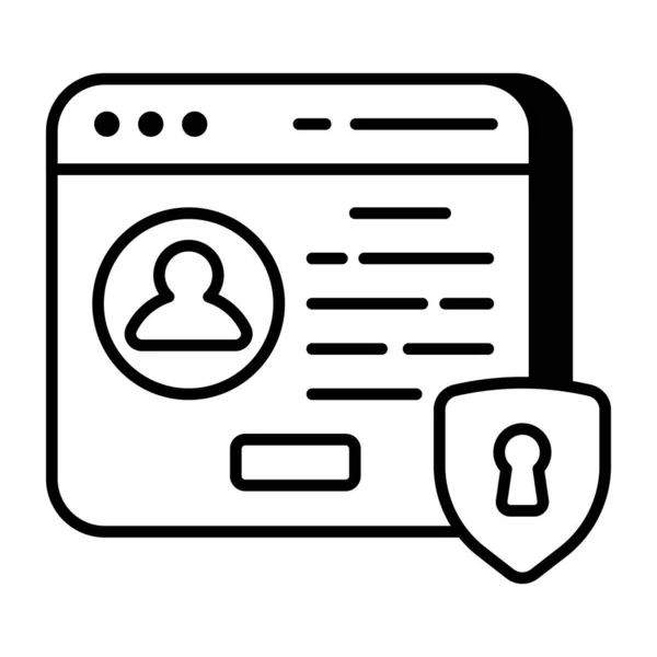 Une Icône Design Plat Sécurité Profil Web — Image vectorielle