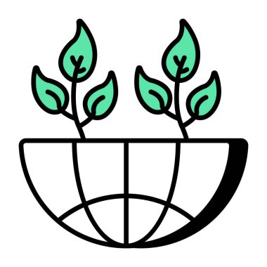 Unique design icon of global forestation 