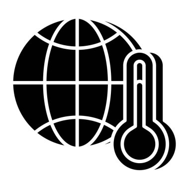 Thermometer with globe denoting concept of global temperature 
