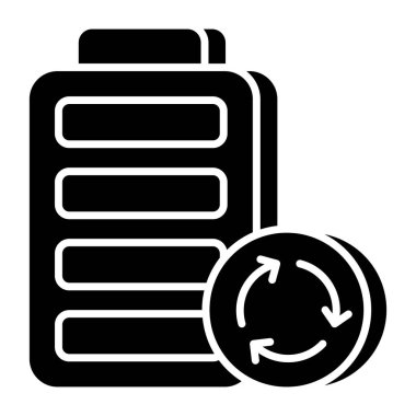 Pil şarjının düz tasarım simgesi