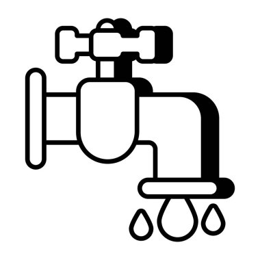 Su musluğunun modern tasarım simgesi