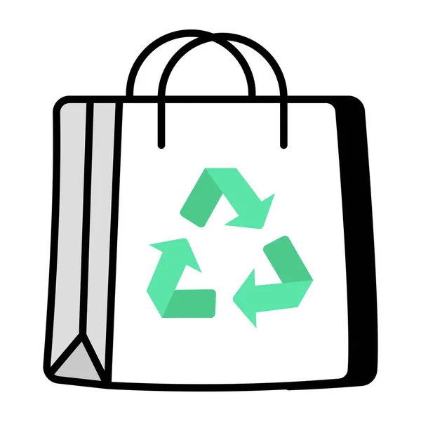 购物袋回收利用的可编辑设计图标 — 图库矢量图片