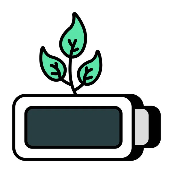 生态蓄电池的平面设计图标 — 图库矢量图片